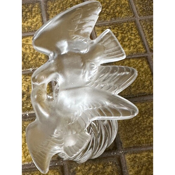 MCM Vintage Nina Ricci L’air du Temps Lalique Crystal Perfume Bottle-signed - Picture 4 of 8